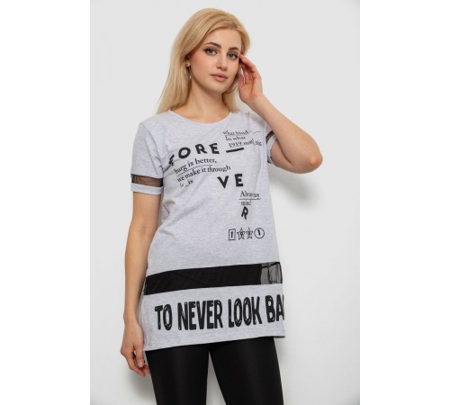 Футболка женская с принтом, цвет серый, 244R2081