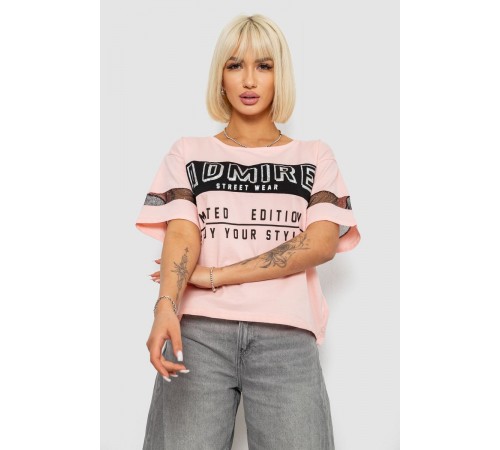 Футболка женская с принтом, цвет персиковый, 244R2153-5