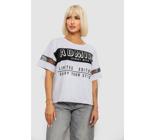 Футболка женская с принтом, цвет серый, 244R2153-5