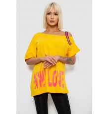 Футболка женская с принтом, цвет желтый, 244R2158 Футболка женская с принтом, цвет желтый, 244R2158