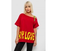 Футболка жіноча з принтом, колір червоний, 244R2158