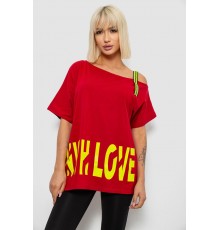 Футболка женская с принтом, цвет красный, 244R2158