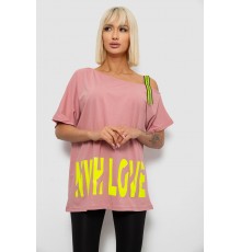 Футболка женская с принтом, цвет пудровый, 244R2158