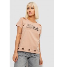 Футболка жіноча з принтом, колір бежевий, 244R2232