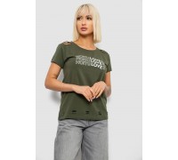 Футболка женская с принтом, цвет хаки, 244R2232