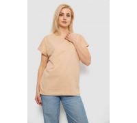 Футболка жіноча однотонна, колір бежевий, 244R2300