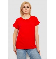 Футболка жіноча однотонна, колір червоний, 244R2300