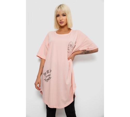 Футболка жіноча з принтом, колір персиковий, 244R2416