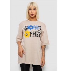 Футболка жіноча з принтом, колір бежевий, 244R2803