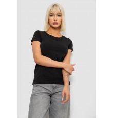 Футболка жіноча однотонна, колір чорний, 244R2806