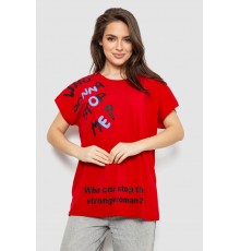 Футболка женская с принтом, цвет красный, 244R3001