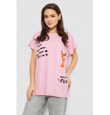 Футболка женская с принтом, цвет розовый, 244R3002
