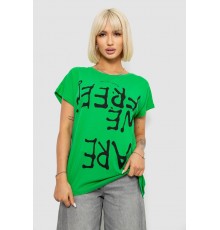 Футболка женская с принтом, цвет зеленый, 244R3003 Футболка женская с принтом, цвет зеленый, 244R3003
