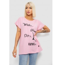 Футболка женская с принтом, цвет розовый, 244R3004