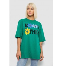 Футболка женская с принтом, цвет зеленый, 244R2803 Футболка женская с принтом, цвет зеленый, 244R2803