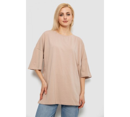 Футболка женская однотонная, цвет бежевый, 244R3018