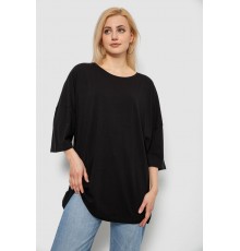Футболка женская однотонная, цвет черный, 244R3018
