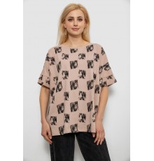 Футболка женская с принтом, цвет бежевый, 244R4015