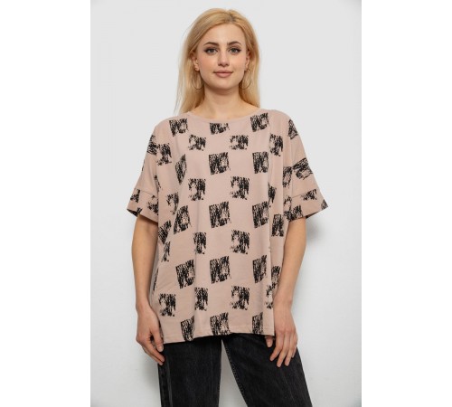 Футболка женская с принтом, цвет бежевый, 244R4015
