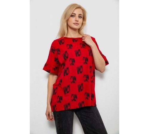 Футболка жіноча з принтом, колір червоний, 244R4015