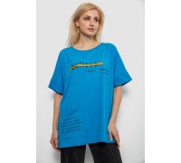 Футболка женская с принтом, цвет бирюзовый, 244R4020