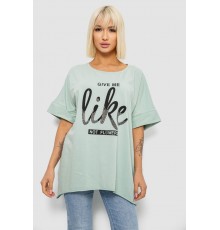 Футболка женская с принтом, цвет оливковый, 244R4023