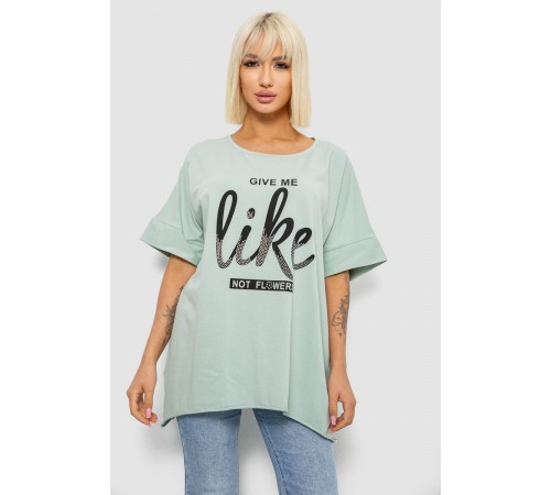 Футболка женская с принтом, цвет оливковый, 244R4023