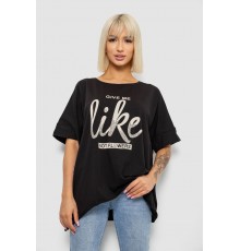 Футболка женская с принтом, цвет черный, 244R4023