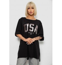 Футболка жіноча з принтом, колір чорний, 244R2022-5