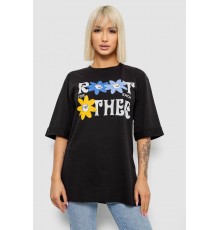 Футболка жіноча з принтом, колір чорний, 244R2803