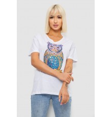 Футболка жіноча з принтом, колір білий, 244R2804