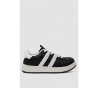 Кроссовки женские кожа, цвет черно-белый, 248RJH900-1