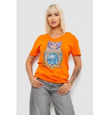 Футболка женская с принтом, цвет оранжевый, 244R2804