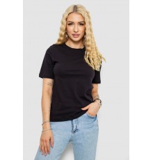 Футболка женская однотонная, цвет черный, 241R1800