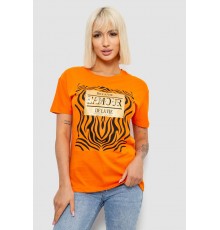 Футболка женская с принтом, цвет оранжевый, 244R2805