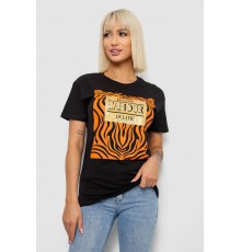 Футболка женская с принтом, цвет черный, 244R2805