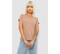 Футболка женская однотонная, цвет бежевый, 244R2806