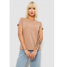 Футболка женская однотонная, цвет бежевый, 244R2806