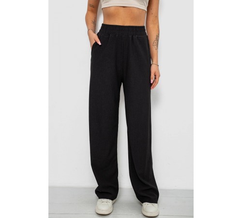 Штаны женские однотонные повседневные, цвет черный, 214R326