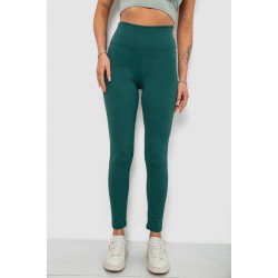 Лосины женские однотонные в рубчик, цвет зеленый, 214R0009