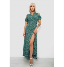 Платье женское на запах с принтом софт, цвет зеленый, 257R358-2