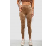 Лосины женские велюровые однотонные, цвет мокко, 214R263