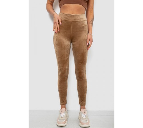 Лосины женские велюровые однотонные, цвет мокко, 214R263