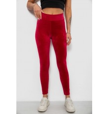 Лосины женские велюровые однотонные, цвет бордовый, 214R263