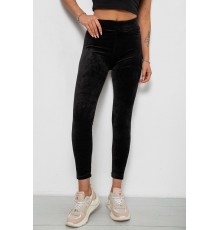 Лосини жіночі велюрові однотонні, колір чорний, 214R263