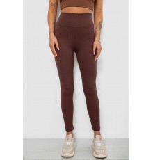 Лосини жіночі однотонні в рубчик, колір коричневий, 214R0009