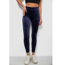 Лосини жіночі велюрові однотонні, колір синій, 214R263