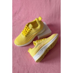 Кроссовки женские текстиль, цвет желтый, 243RA33