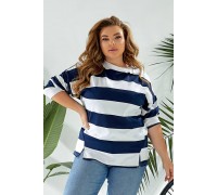 Свитшот женский в полоску, цвет бело-синий, 257R332-2