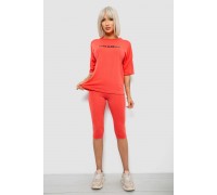 Костюм домашний женский с принтом, цвет коралловый, 257R738